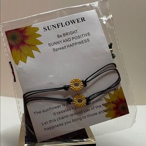 Set of 2 Sunflower Charm Bracelets
